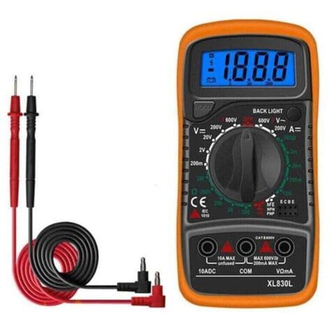 XL830L Digitalt Multimeter Batteritester Strøm Spænding AC DC Summer Transistor NPN PNP Voltmeter Ammeter Ohmmeter til DIY Lab Skole