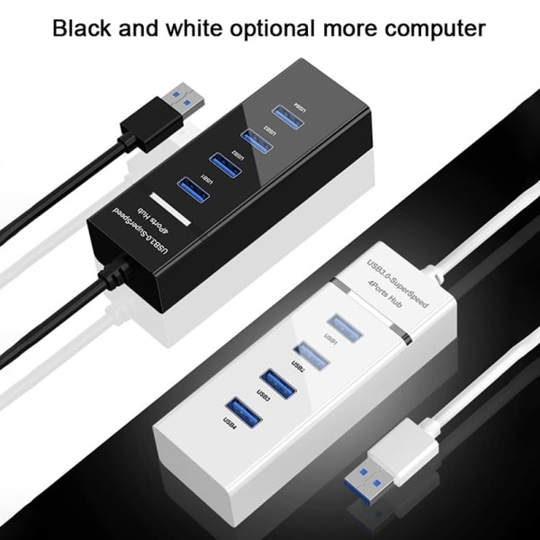 USB 3.0 Portar Hub Splitter Adapter Kabel Dator USB Splitter Vit
