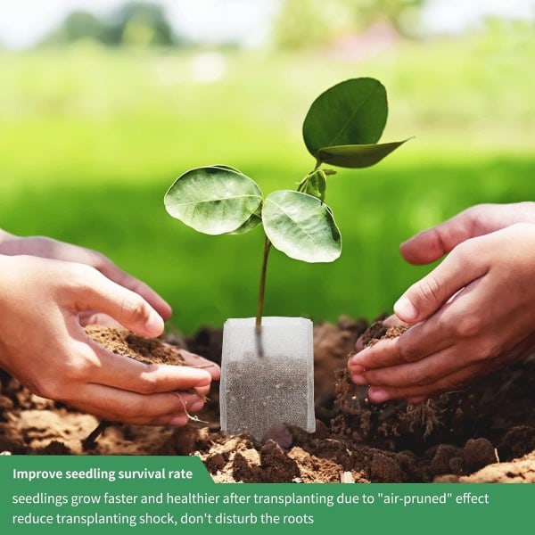 200-pak biologisk nedbrydelige planteposer i non-woven stof