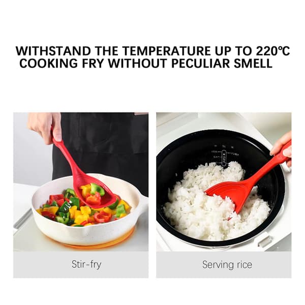 Multifunktionell spatelsked för matlagning Non-Stick Värmebeständig sked för matlagning Red