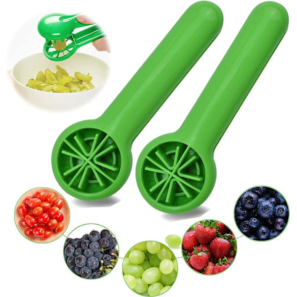 2pcs Grape Cutter for Toddlers, Grape Slicer for Baby, Cherry Tomato Slicer Kitchen Gadget,Creative Small Tool Fruit Slicer