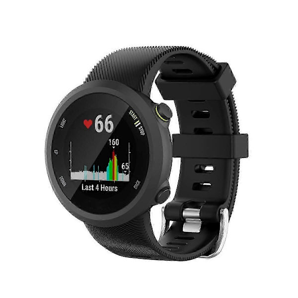 Til Garmin Forerunner 45 / 45s Smart Watch Rem Silikone Urkasse Udskiftningsurrem Black