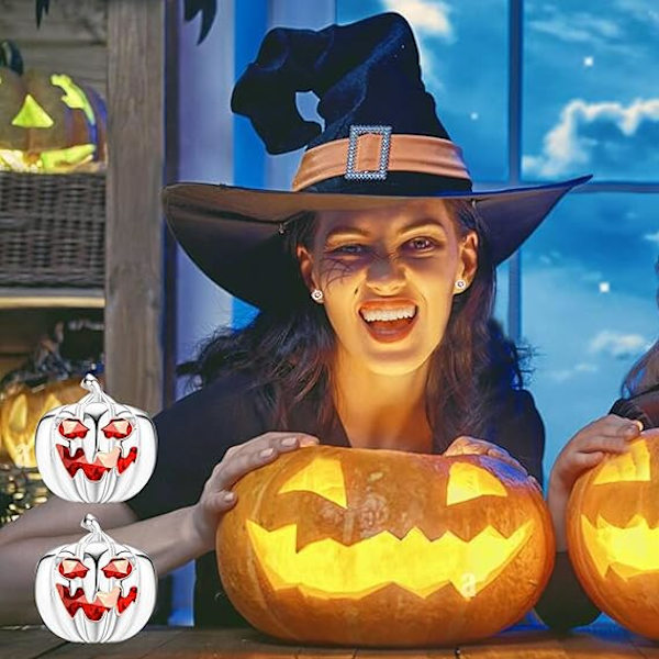 Græskar Halloween Øreringe, Søde Græskar Stil Øreringe Halloween Smykker, Cubic Zirconia Halloween Stud Øreringe