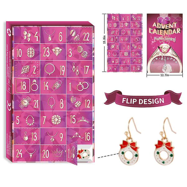2025 Julekalender Jule Nedtælling Blind Box Smykker Ring Halskæde Ornament Jule Blind Box