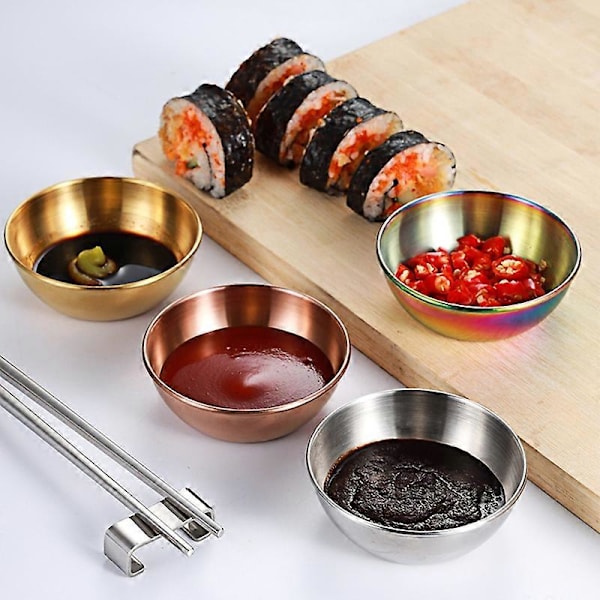 Krydderiskål Rund Rustfri Rustfrit Stål Husholdnings Lille Metal Sauce Tallerken til Hjemmet Primary Color