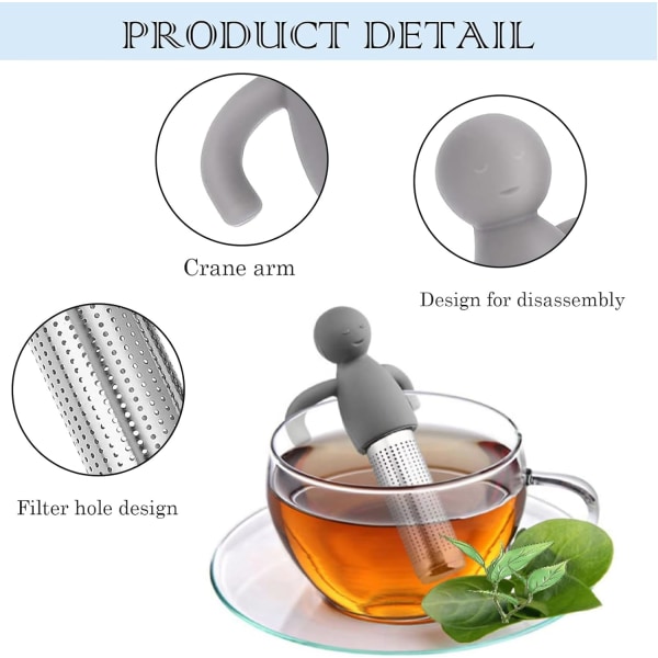 2 st teinfuser för löst te, 304 rostfritt stål finmaskigt teinfuser, rostfritt stål för löst te, tesil för löst te finmaskigt