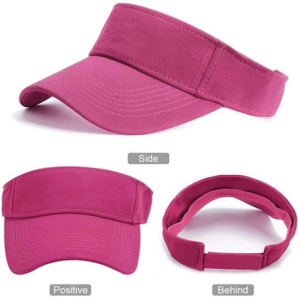 Solskjerm Caps - Kvinners Hestehale Baseball Caps, Sport Utendørs Enkle Visor Caps, Justerbare Twill Golf Tennis Visor Hatter for Menn Rose Pink