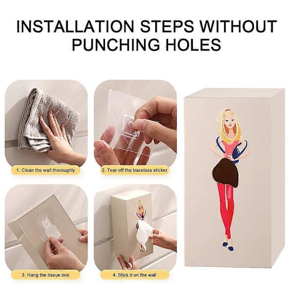 Nyhet Tørkepapirboks Holder Dame Flygende Skjørt Design Bordplate Tørkepapirboks Holder for Kjøkken Spisestue B