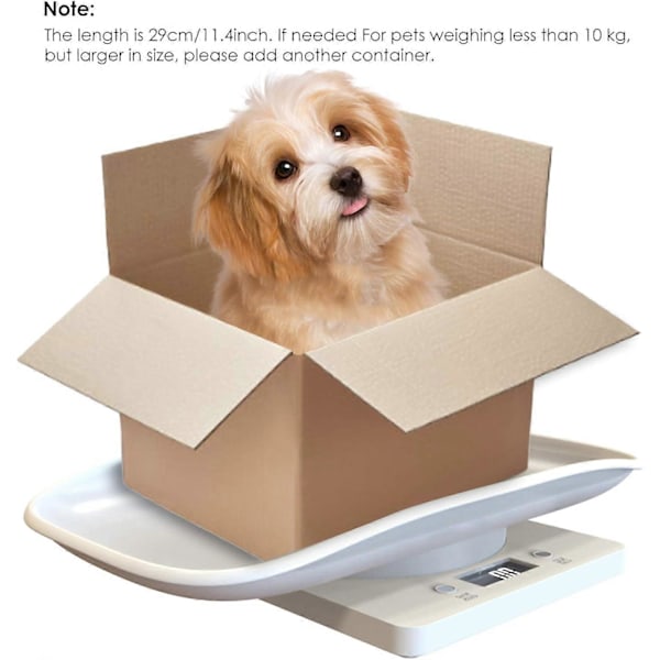 Digital Vægt til Hunde & Katte Op til 10KG, Multifunktionel LCD Display Digital Vægt Dyrevægt
