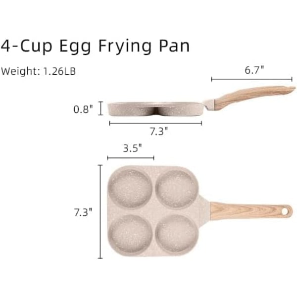 Munakas pannu, Tarttumaton paistinpannu munille, Munien paistinpannu aamiaiselle, Pannukakku, Paistolevy, Crêpe pannu, Sopii kaikille liesille ja induktiolle