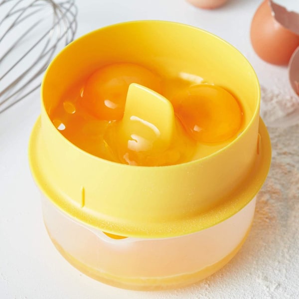 Äggavskiljare Bekväm äggula vit avdelare med uppsamlingsskål Stor kapacitet Praktisk (gul)