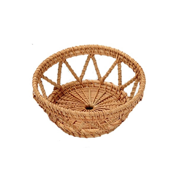 Rattan Woven Tray Convenience Store Handmade Round Basket Food Craft Rattan Tray For Food Fruit