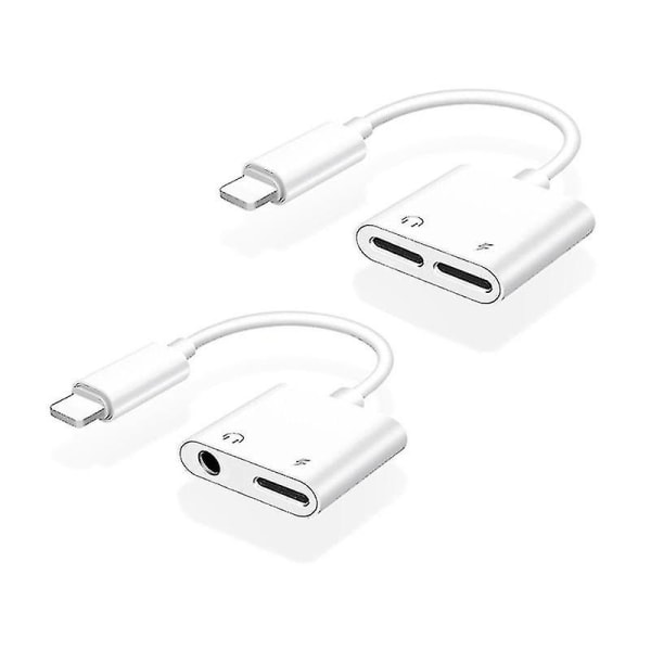 Gäller Apple 8 Adapter Dual Lightning Adapter Kabel Laddar och lyssnar på sånger 2-i-1 Adapter Vit (1 st)