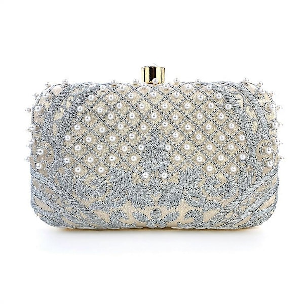 Dame Aften Taske Håndtaske Fest Bryllup Brude Clutch med Aftagelig Kæde E