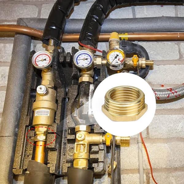 Messingreduktion 3/4\" han til 1/2\" hun - 4 stk. - Forkromet rørfitting - VVS
