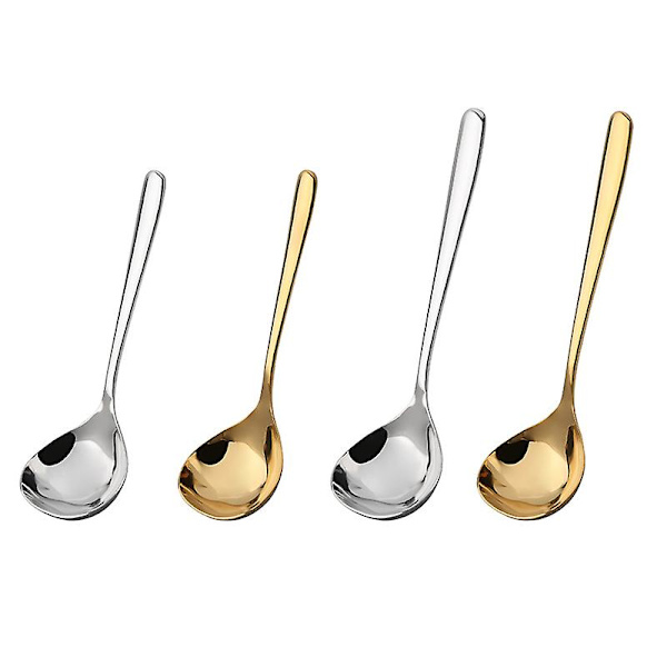 Miniøse i rustfrit stål 1/2/4 stk. Sovseske med glat overflade, poleret dyb serveringssuppe Silver