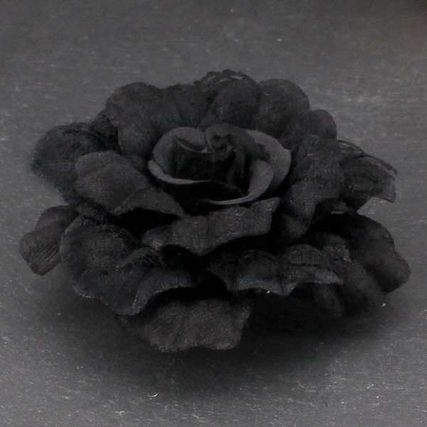 Kamelia Blomst Brosjer Lapel Pins Blonder Blomster Brosje Klassisk for Bryllup Fest Dans Bankett for Kvinner Damer Elegant Black