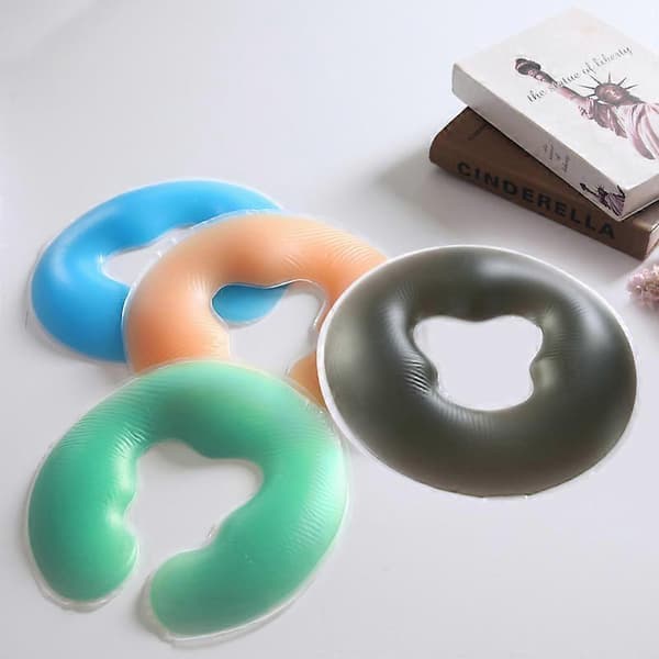 Hälsovård Silikon Spa U-formad Kudde Spa Gel Pad Ansiktsstöd Kroppsmassage Vagga Kudde Blue