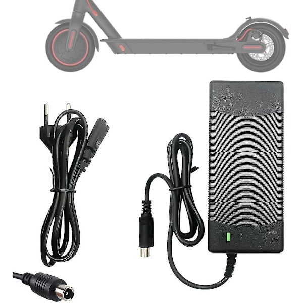 Laddare för Xiaomi M365, 42V 2A Elektrisk Scooter Laddare, Snabb Batteriladdare för Xiaomi och Ninebot Scooter, Batteriadapter för