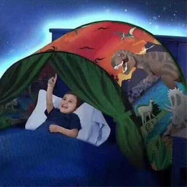 Fancy Dream Tents Børne Unicorn Space Foldbart Telt Indendørs Seng Hus Telt Dinosaurs