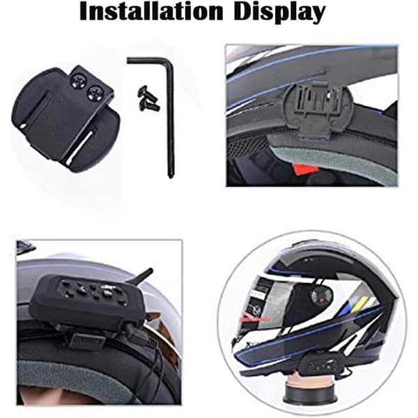 Mikrofonklipsbeslag - 1 Stykke - Sort Plastik - Til Intercom V6 V4 - Full Face Motorcykelhjelm