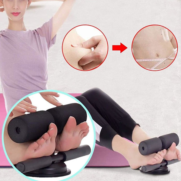 Sit-up-stang med sugekopp for gulvøvelser, mageassistent, ankelstøtte