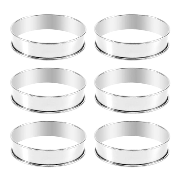 PCS Madlavning Rund Kage Ringform, Rustfrit Stål Muffin Tærte Ringe, Metalforme Dobbelt Rullet Cr