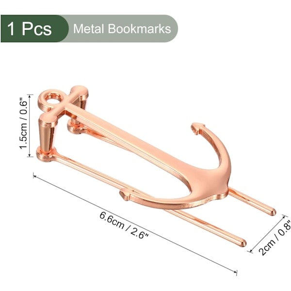 Kreativt metalbogmærke med glat overflade, værktøj til at holde bøger åbne, perfekt til lærere/studerende/bogelskere lærere/studerende/bogelskere Rose Golden