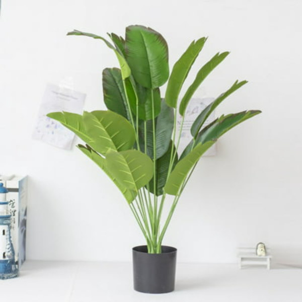 18 Kunstige Potteplanter Store Kunstige Bananpalme Falsk Monstera Plastpalmeblader For Hjem Hage Bryllupsdekorasjon