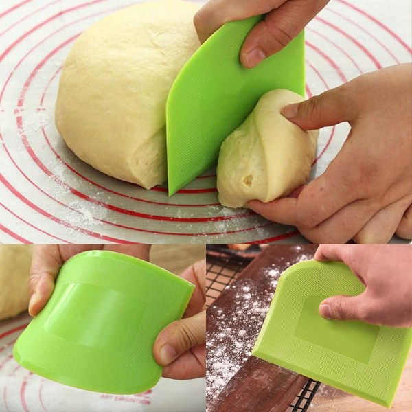 Dough scraper with handle, cake cutting tool