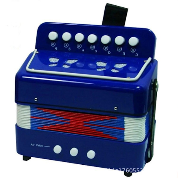 Harmonika, 10 Knapper Knapper Instrument Uddannelsesmæssigt Musikinstrument til Børn, Fuld Funktionel Letvægts Concertina Blue