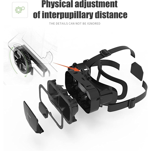 3D VR Virtual Reality Briller, Nyd de Bedste Spil og Videoer (med Bluetooth Controller), Kompatibel 5 Tommer - 7 Tommer