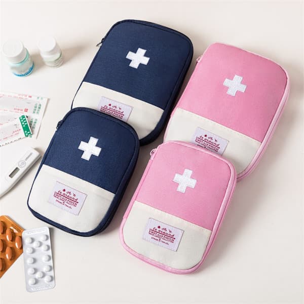 Mini Bärbar Medicinväska Mini Tom Medicinväska Multifunktionell Utomhusväska Navy Blue Small