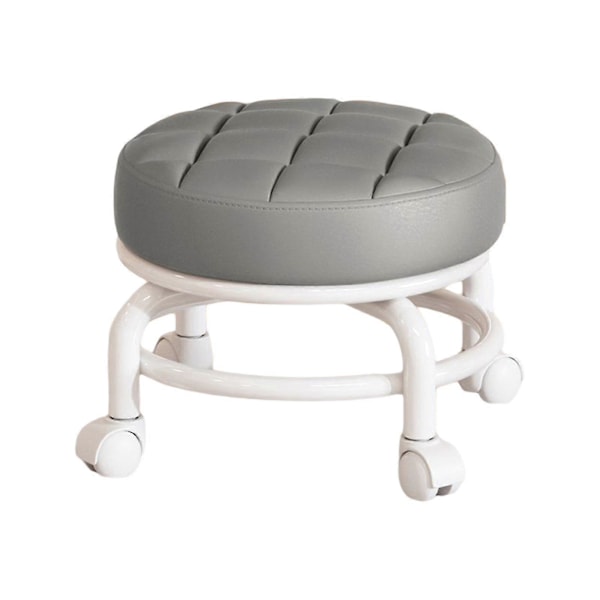 360° Roterande Rullpall Hushållspall Flyttbar Pall Lågt Buller Remhjul Låg Pall Universella Svängbara Hjul För Kök Hem Gray 30cmx28cmx6cm