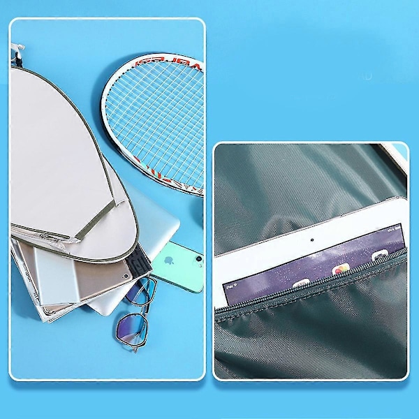 Tennisryggsekk Multifunksjonell Liten Racket Tennisveske Vanntett Tennisryggsekk Stativ For Menn Og Kvinner White