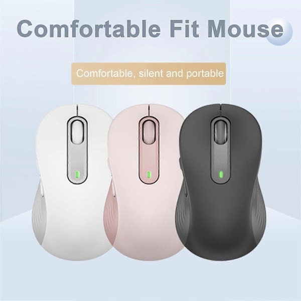 M650 Trådlös Mus 2.4GHz Bluetooth-kompatibel Dubbla Lägen Ergonomisk DPI Justerbar Tyst Mini Lätt Universal Sladdlös Dator Kontorsmus PC Black