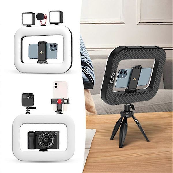 10\" Selfie Ring Light, Trinløs Dæmpbar LED Ring Light, Mobiltelefon Fotografering LED Cirkel Lampe til Livestreaming