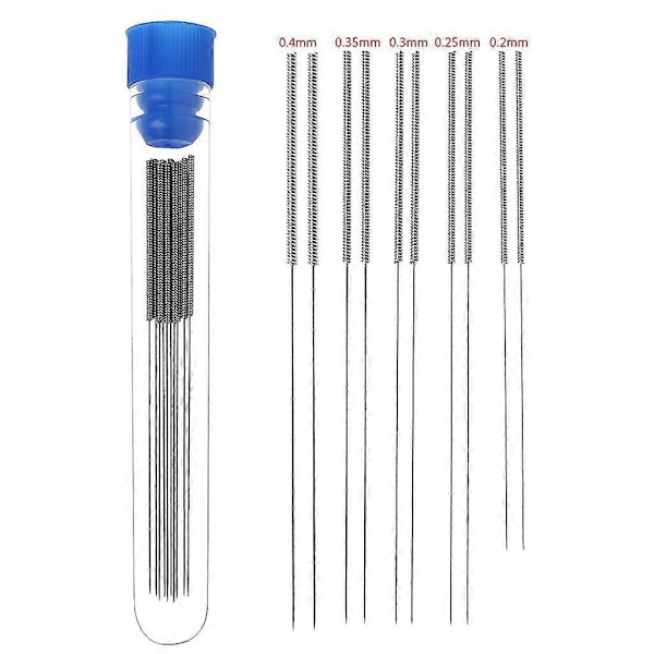 0,2 mm/0,25 mm/0,3 mm/0,35 mm/0,4 mm nåleværktøjssæt - rustfrit stål 10 stk.