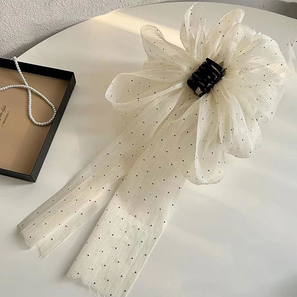 Hårklämma med rosett, elegant och söt, halvnät, modeaccessoar