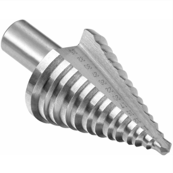 Step Drill Double Slot Tapered Countersink 5-35mm 13 Steps Round Shank Step Drill Cutting Tool For Screwdriver Drilling Steel Brass Wood Plastic