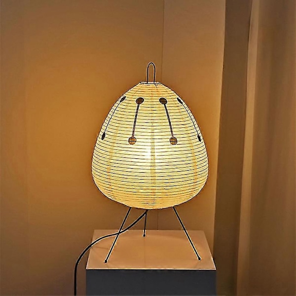 Japansk Kreativ Stativ Golvlampa Sovrum Sängbord Skrivbord Vit Ris Papper Bordslampa Hem Hotell Loft Belysning Dekorativ Stå-lampa-Yvan Print Lamp EU Plug