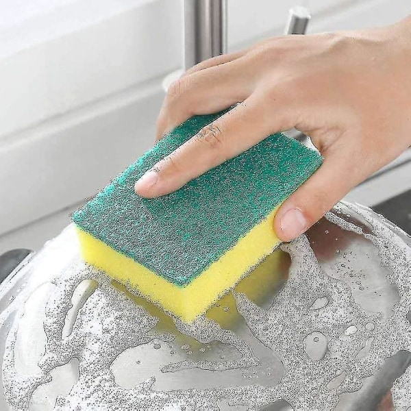 24 st Diskmaskinskompatibla Svampar, Repfria Skursvampar med Slipande Skurkuddar, 10 cm X