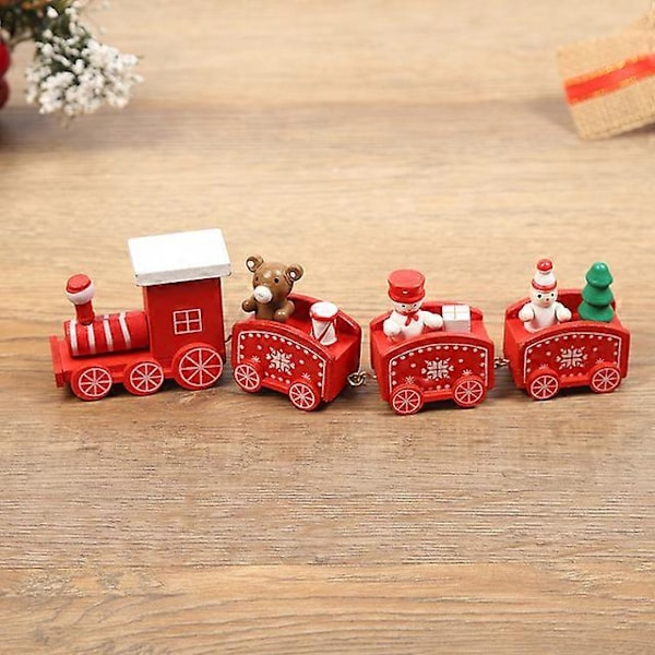 Juletog i tre - Julerpynt - Håndverk i tre - Julen 2023 - Navidad - Noel - Gaver - Godt nytt år 2024 C-Red