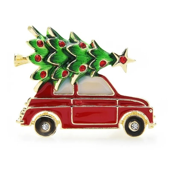 Emblemerede Bil Juletræ Brosche Pins Kvinder Mode Smykker Gave Trendy Broscher