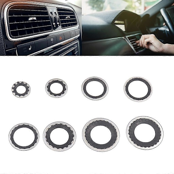 Automotive Airconditioneringssystem Kompressor O-ringe Kit Reparationsforsegling Pakning Black