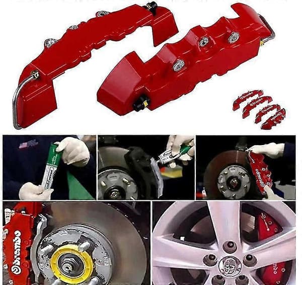 Miman 3D-stil bremsecaliperdeksler universell bilskive foran Red L