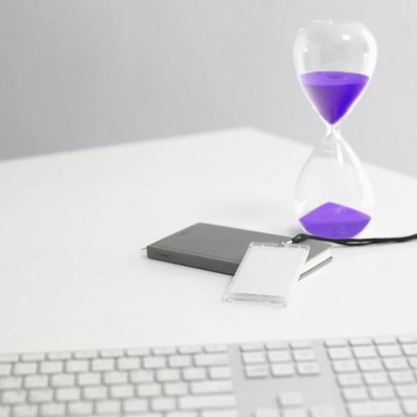 Timglas med sand, färgglatt och modernt, sandtimer inspirerad av glas för hem- och kontorsdekoration Purple 15 min