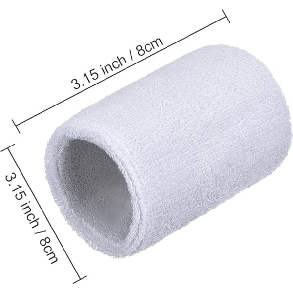 6-pack sportarmband Absorberande svettband för basket, sport White
