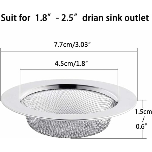 2 kpl Ruostumattomasta Teräksestä Valmistettua Viemärisuodatinta, 7,5 cm Viemärisuodatin, Viemärisuodatin, Viemärisuodatin, Keittiöallas Suodatin