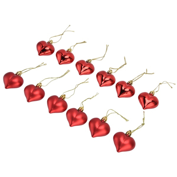 12 hjärtformade julgranspynt i PVC